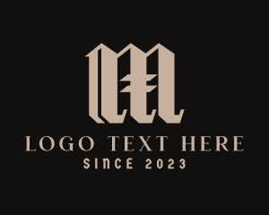 Biker - Tattoo Studio Letter M logo design