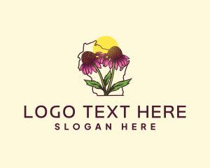 Plant - Coneflower Wisconsin State logo design