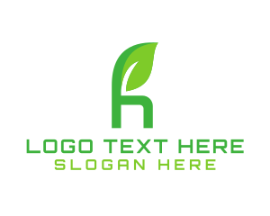 Green Hexagon - Herbal Letter H logo design
