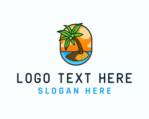 Surfing - Palm Island Resort logo design