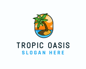 Palm Island Resort logo design