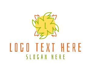 Palm Leaf - Tiki Sun Tropical logo design