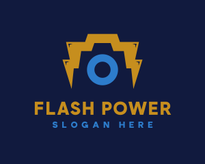 Camera Flash Lightning logo design