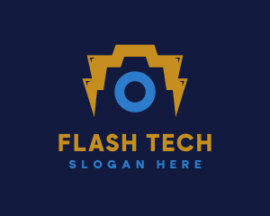 Flash - Camera Flash Lightning logo design