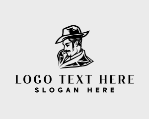 Homburg Hat - Detective Inspector Man logo design