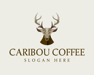 Caribou - Wild Deer Stag logo design