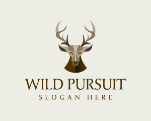 Hunt - Wild Deer Stag logo design