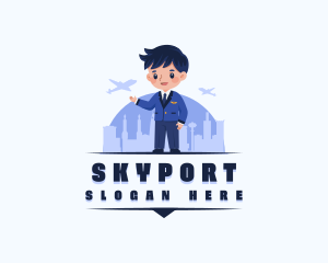 Airport - Travel Flight Attendant logo design