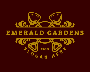 Shovel Landscaping Garden logo design