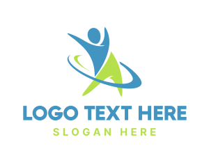 Personal Trainer - Healthy Exercise Person logo design
