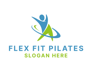 Pilates - Healthy Exercise Person logo design