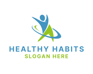 Healthy Exercise Person logo design