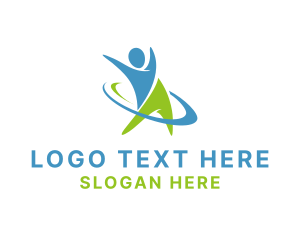 Fitness Instructor - Healthy Exercise Person logo design