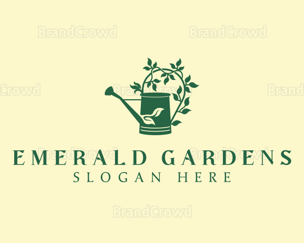 Watering Can Garden Plant Logo