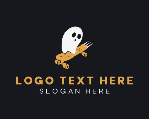 Haunted - Spooky Ghost Skateboard logo design