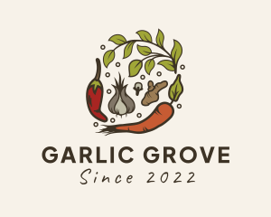 Garlic - Vegetable Herb Spices logo design