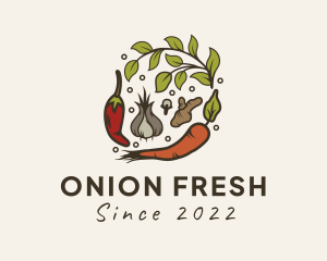 Onion - Vegetable Herb Spices logo design