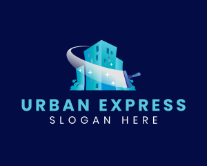 Metro - Squeegee Building Cleaning logo design