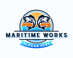 Marine Fishing Market logo design