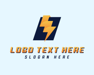 Power Plant - Electrical Lightning Bolt logo design