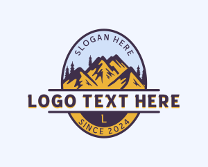 Hiker - Mountain Trekking Tour logo design