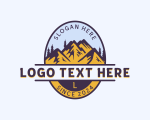 Travel - Mountain Trekking Tour logo design