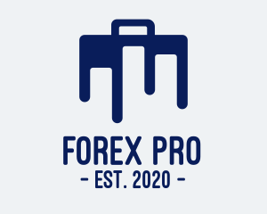 Forex - Blue Briefcase Luggage logo design