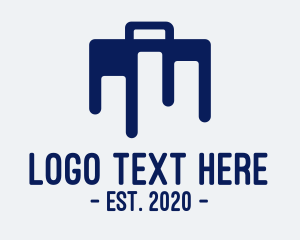 Businessman - Blue Briefcase Luggage logo design