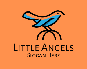 Cute Little Blue Bird logo design