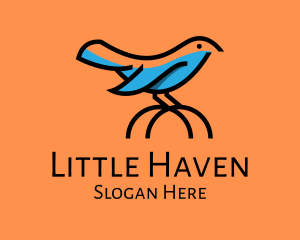 Cute Little Blue Bird logo design