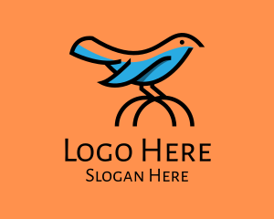 Cute Little Blue Bird logo design