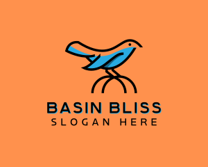 Cute Little Blue Bird logo design