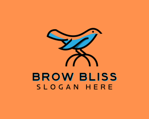 Cute Little Blue Bird logo design