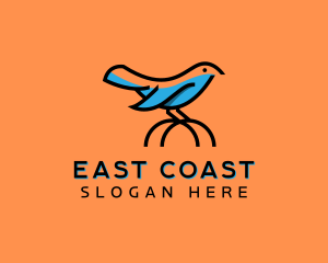 Cute Little Blue Bird logo design