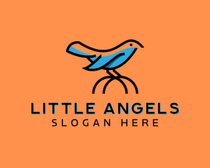 Cute Little Blue Bird logo design