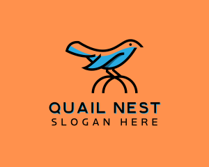 Cute Little Blue Bird logo design