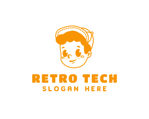 Retro Hat Boy logo design