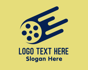 Outdoor-cinema - Blue Meteor Film Reel logo design