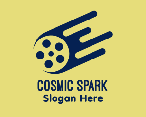 Blue Meteor Film Reel logo design