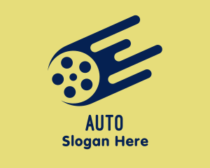 Outdoor-cinema - Blue Meteor Film Reel logo design