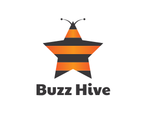 Star Bee Insect Stripes logo design