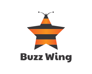 Star Bee Insect Stripes logo design