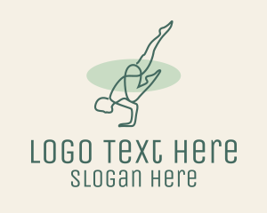 Therapy - Man Yoga Pose Monoline logo design