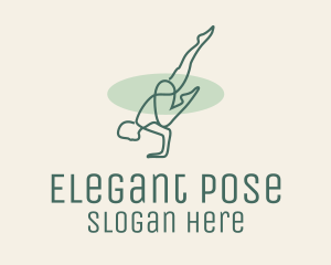 Pose - Man Yoga Pose Monoline logo design
