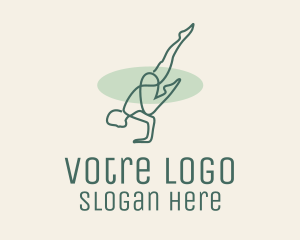 Aerobic - Man Yoga Pose Monoline logo design