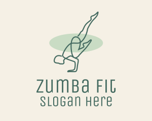 Zumba - Man Yoga Pose Monoline logo design