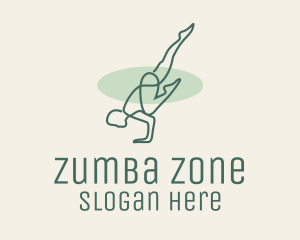 Zumba - Man Yoga Pose Monoline logo design