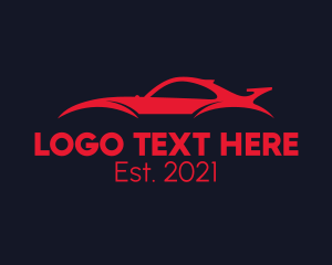Fast - Red Sports Car logo design