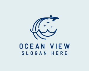 Plane Travel Sea logo design