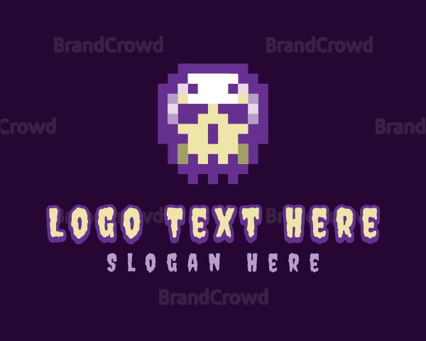 Creepy Pixelated Skull Logo